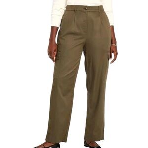 Old Navy Taylor Straight Trouser Green Cargo Pants Women MediumCasual Y2K NWT